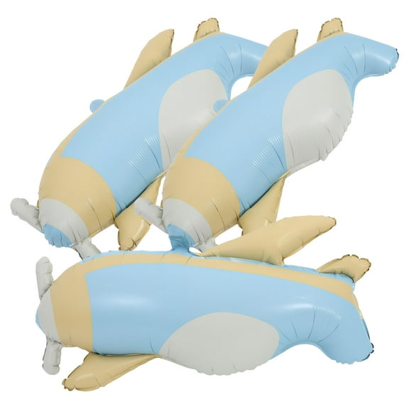 WHAMVOX 3pcs Airplane Balloons Birthday Decoration for Kids Party Inflatable Balloons