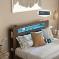 thumbnail image 5 of Wooden Bed Frame Queen Size Farmhouse Platform Bed Frame with Bookcase Shelf & 2 Storage Drawers, Storage LED Light Headboard, Noise Free, No Box Spring Needed and Easy Assembly, Brown, 5 of 6