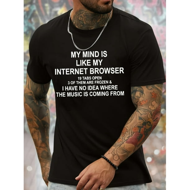 Camiseta para hombre "Comfy Chuckles" con frases divertidas. Cuello redondo informal, poliéster suave, lavable a máquina. Ideal para el verano. Estampado en inglés.