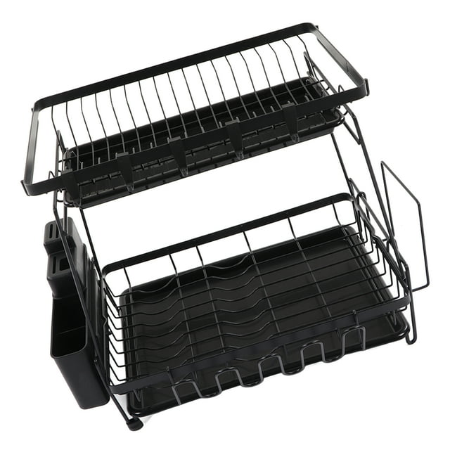 Porte-Plats, porte-plats de Séchage à 2 Niveaux avec Porte-Plats de Séchage à Drainboard Design Révolutionnaire
