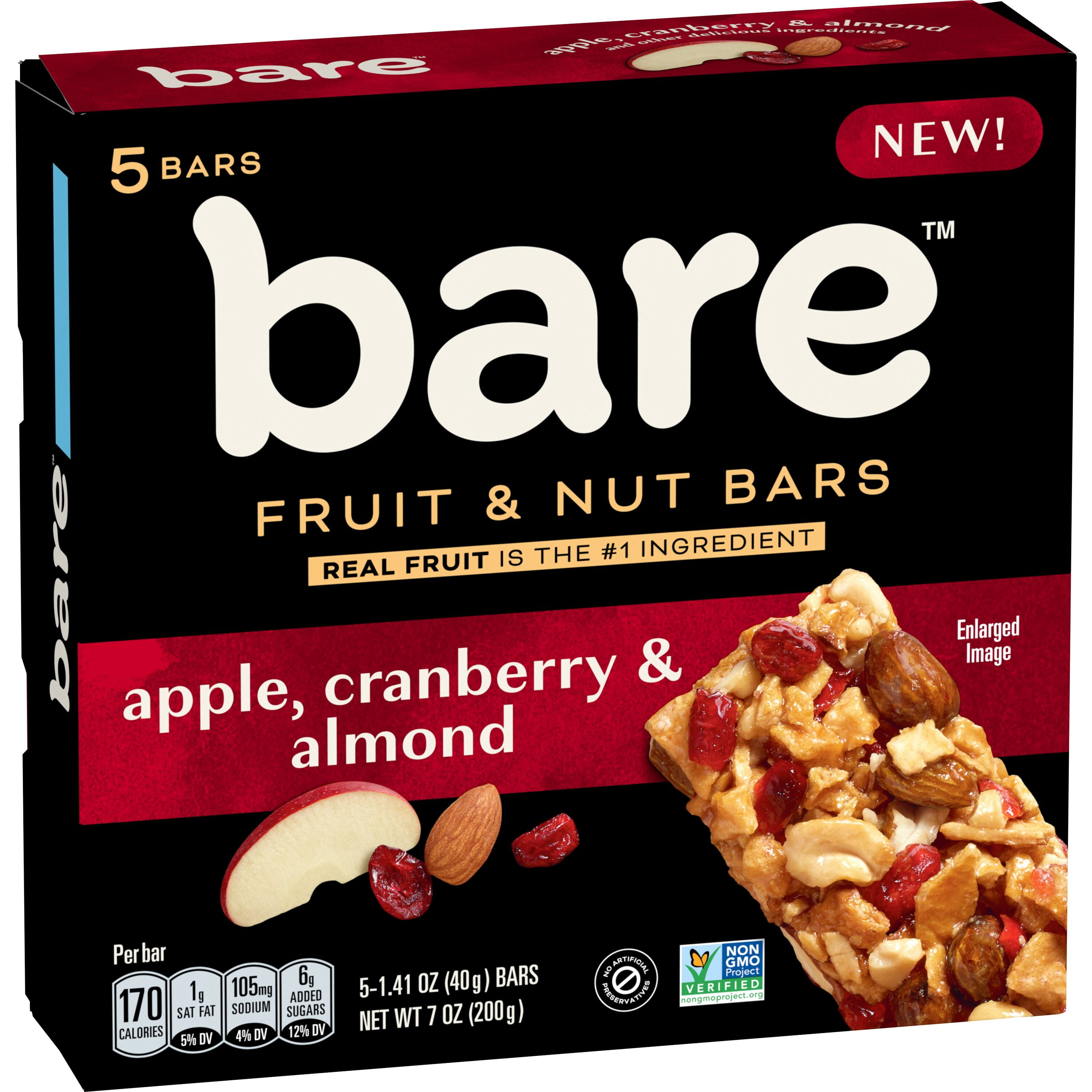 (2 pack) Bare Fruit & Nut Bars, Apple, Cranberry & Almond, 1.41 oz, 5 Count