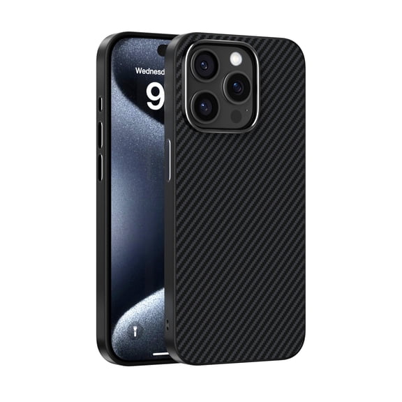 ELEHOLD Magnetic Case for iPhone 13 Pro, Carbon Fiber Texture Shockproof Phone Case, Wireless Charging Compatible,Black