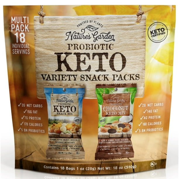 Nature's Garden Probiotic Keto Trail Mix Variety Pack (18 Ounce