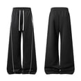 thumbnail image 5 of Babcutegg Mens Plus Size Sweatpants with Pockets Drawstring Loose Fit Spring Fall Athletic Casual Wide Leg Pants Black Size 3XL, 5 of 8