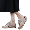 thumbnail image 3 of Hessimy Women Summer Roman Comfy Sandals Flat Bottomed Slip On Clip Toe Flip Flops Sandals With Arch Support Open Comfy Women Sandals Memory Foam Arch Support Sandals Women&nbsp;(Grey,38), 3 of 5