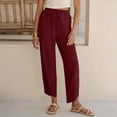 thumbnail image 4 of Tumotour Cuffed Pants for Women Drawstring Sports Trousers Athletic Workout Running Joggers with Pocket Lace Up Button Pants, 4 of 6