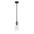 thumbnail image 4 of Naima Matte Black 1-Light Metal & Cylinder Glass Shade Pendant Light, 4 of 5