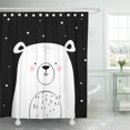 thumbnail image 1 of ABPHQTO Woodland Polar Bear Nursery Black White Baby Cute Cortina de ducha 160x180 cm, 1 of 1