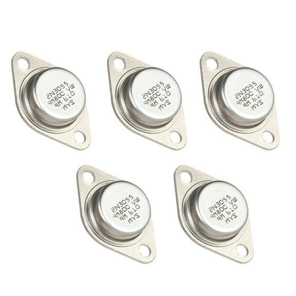 712module 5pcs  2N3055 Power Transistors NPN TO-3 Metal Case 15A/60V Set Of 5 Transistors