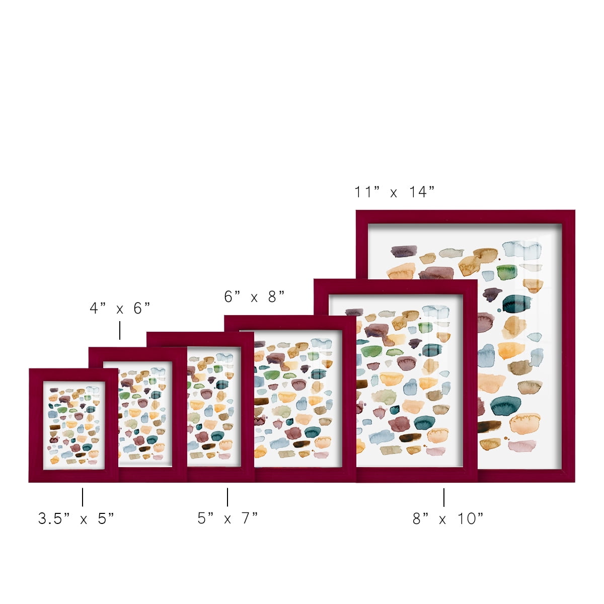 Shattered Segments I - Framed Print w/glass - Cherry Red