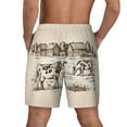 thumbnail image 4 of Uemuo Cows On The Farm Pattern Mens Swim Trunks Quick Dry Board Shorts with Mesh Lining, Stretch Beach Shorts Quick Dry No-Chafing Board Shorts-Medium, 4 of 9