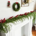 thumbnail image 6 of FastXmas 71 Inch Simulation Rattan Christmas Decoration Vivid Pines Needle Wreath Realistic Norfolk Stems Hanging Ornaments Greenery Picks for Christmas Home Door Bedroom Winter Holiday Fireplace, 6 of 9