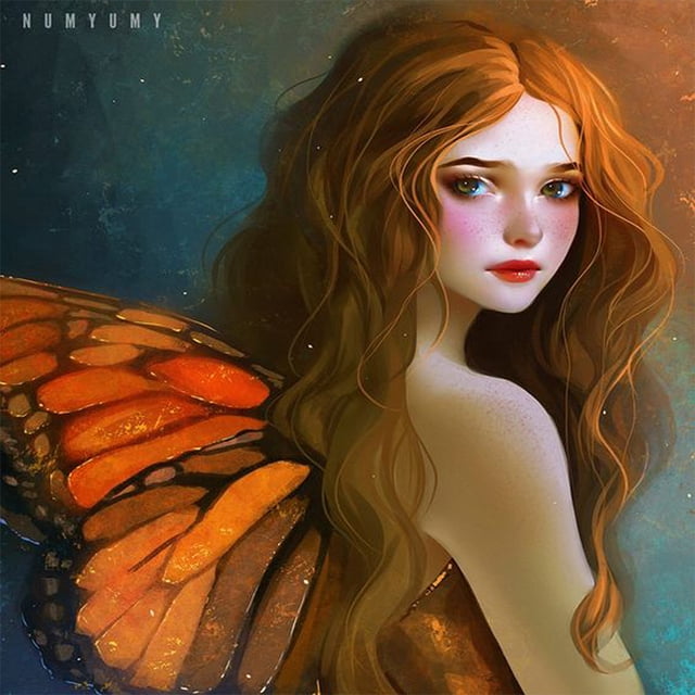 Diamond Drill Butterfly Wings Girl 5D Kits de pintura DIY Full Round Art (sz3200) FLhrweasw Nuevo