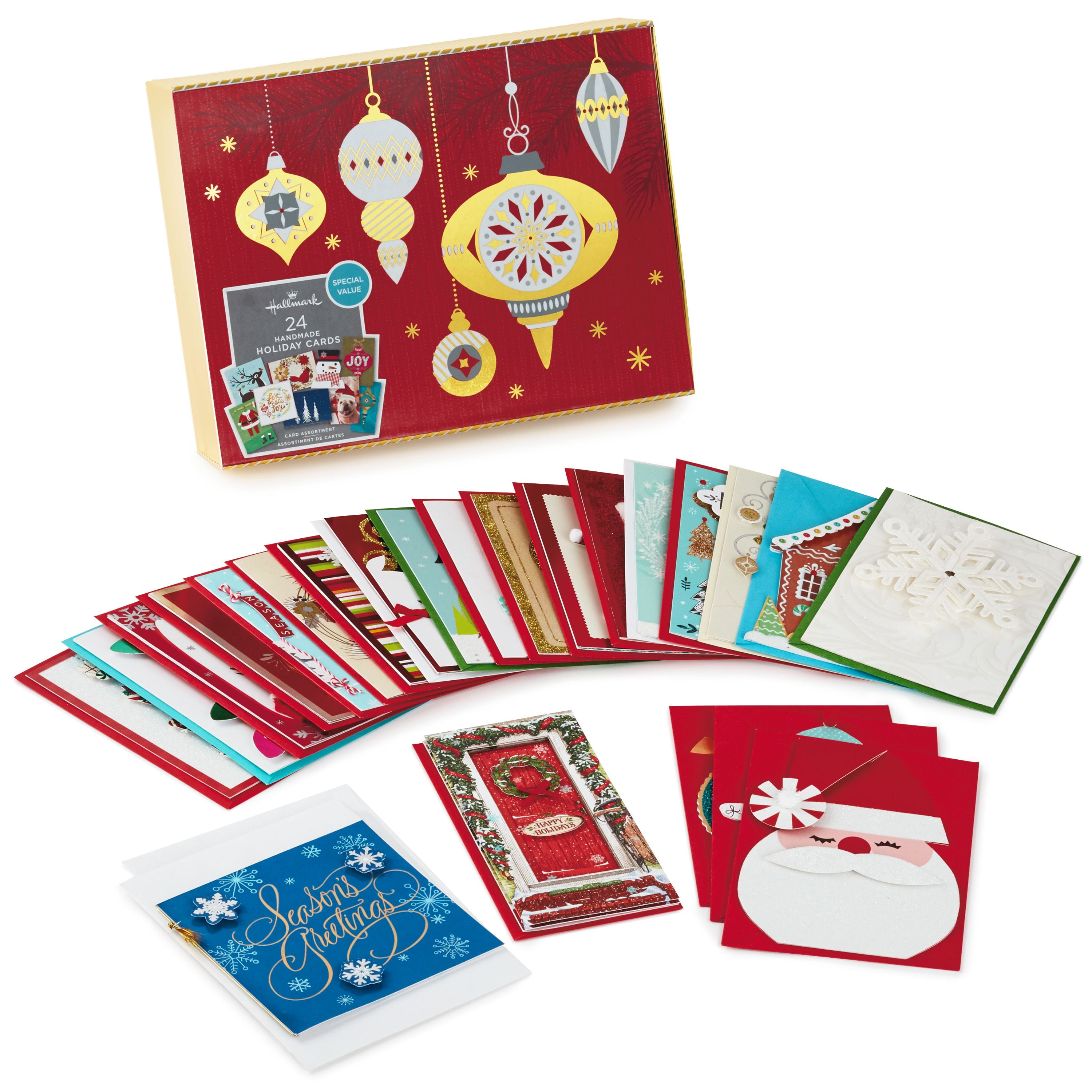 Hallmark Boxed Handmade Christmas Cards Assortment (Set of 24 Special ...