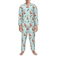 thumbnail image 3 of Pofeuu Rabbit Is Eating Carrots Print Men's Long Sleeve Pajama Set Pijamas Para Hombres Pijamas Para Hombres Mens Pajamas Set-Large, 3 of 7