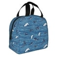 thumbnail image 2 of Pofeuu Sharks on White Blue Striped Print Lunch Bag Lunch Box Insulated Lunch Bag Adult Lunch Box for Men and Women, 2 of 8