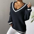 thumbnail image 2 of AherBiu Oversized Sweaters for Women Long Sleeve V Neck Knitwear Pullover Tops Fall Casual Loose Sweater, 2 of 6