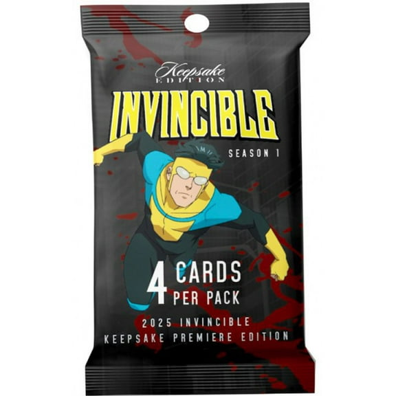 Invincible 2025 Season 1 Keepsake Premiere Trading Card HANGER Pack (4 Cards)