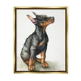 thumbnail image 5 of Stupell Industries Doberman Puppy Dog Pet Animal Watercolor Painting Metallic Gold Framed Floating Canvas Wall Art, 24x30, by George Dyachenko, 5 of 5