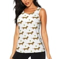 thumbnail image 2 of Picia Dachshund Going To Play Tennis Pattern Women's Workout Tank Top,Breathable Activewear,Slim Fit Athletic Top,Versatile Workout Moisture-wicking top-XX-Large, 2 of 9