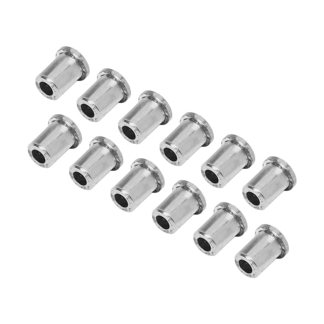 Metal Guitar Ferrules, High Hardness Effective Vibration 12PCS Replacement Parts Wear Resistant Guitar String Bushing Glossy Finish For Musical Instruments Silver,Black,Gold