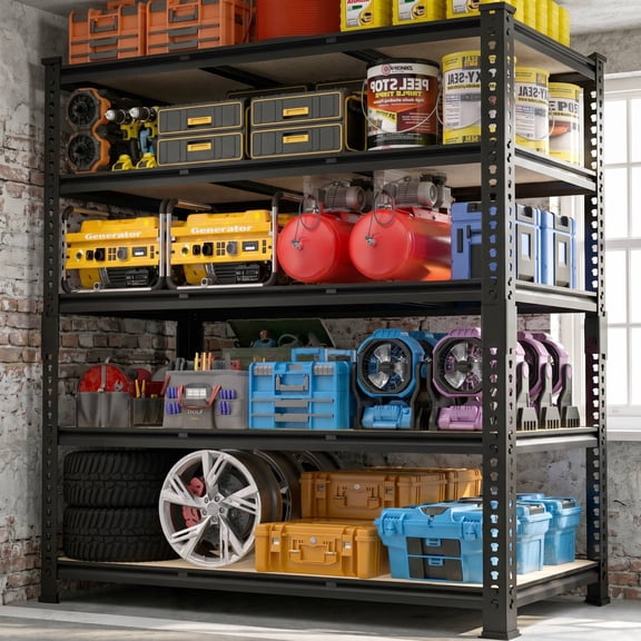 TrumanPick 48" W Garage Shelving 3250LBS Heavy Duty Storage Shelves 5 Tier Adjustable Metal Shelving Rack, Industrial Shelf, 72" H x 24" D