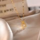 thumbnail image 1 of Collar de cadena de clavícula con colgante de cristal de circón dulce para mujer, joyería de acero inoxidable de moda coreana, accesorios de boda femeninos, 1 of 4