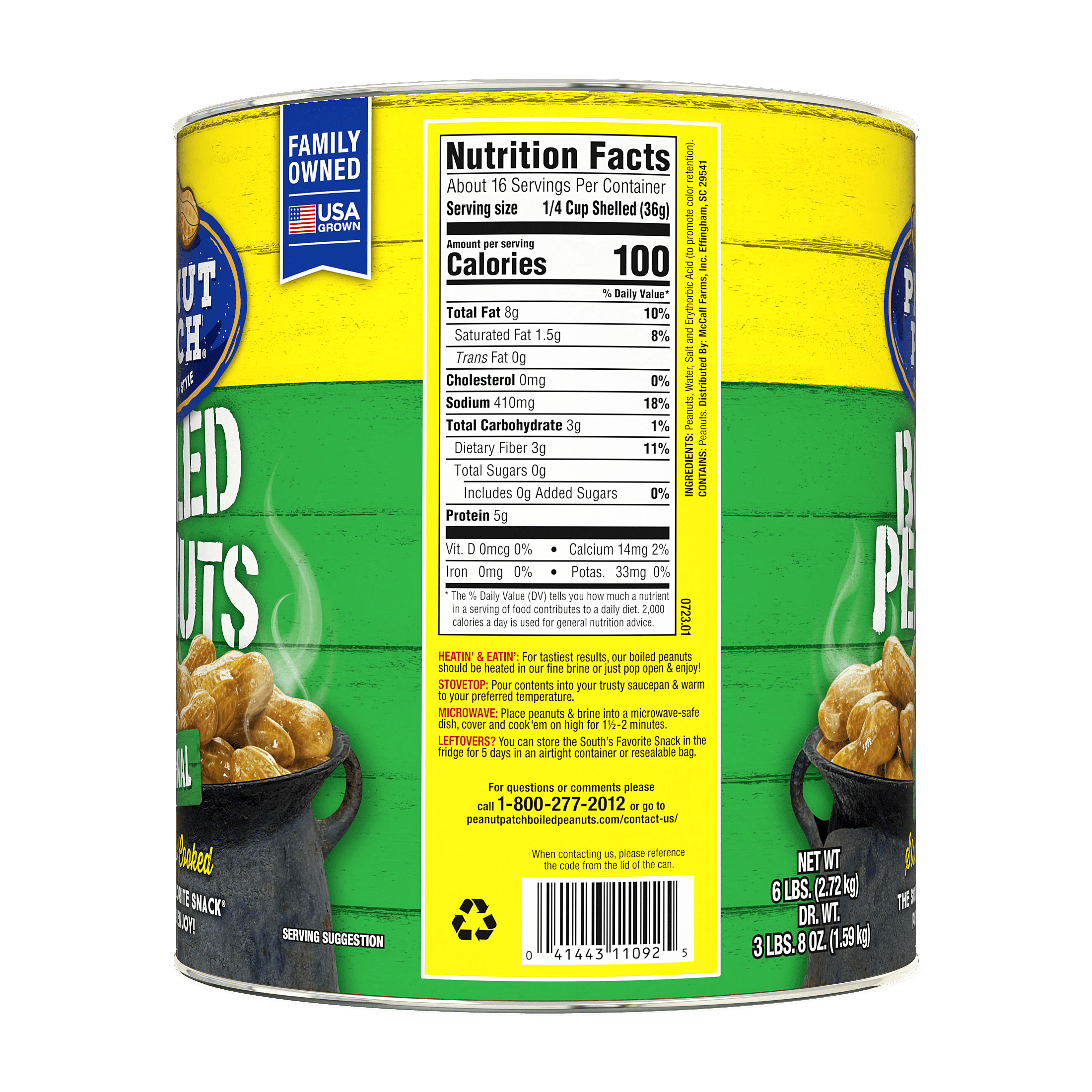 (2 pack) Peanut Patch Original Boiled Peanuts, 96 oz