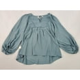 thumbnail image 6 of new MAX STUDIO women blouse top shirt 2705A70 MINRLBLU blue polyester XS $118, 6 of 7