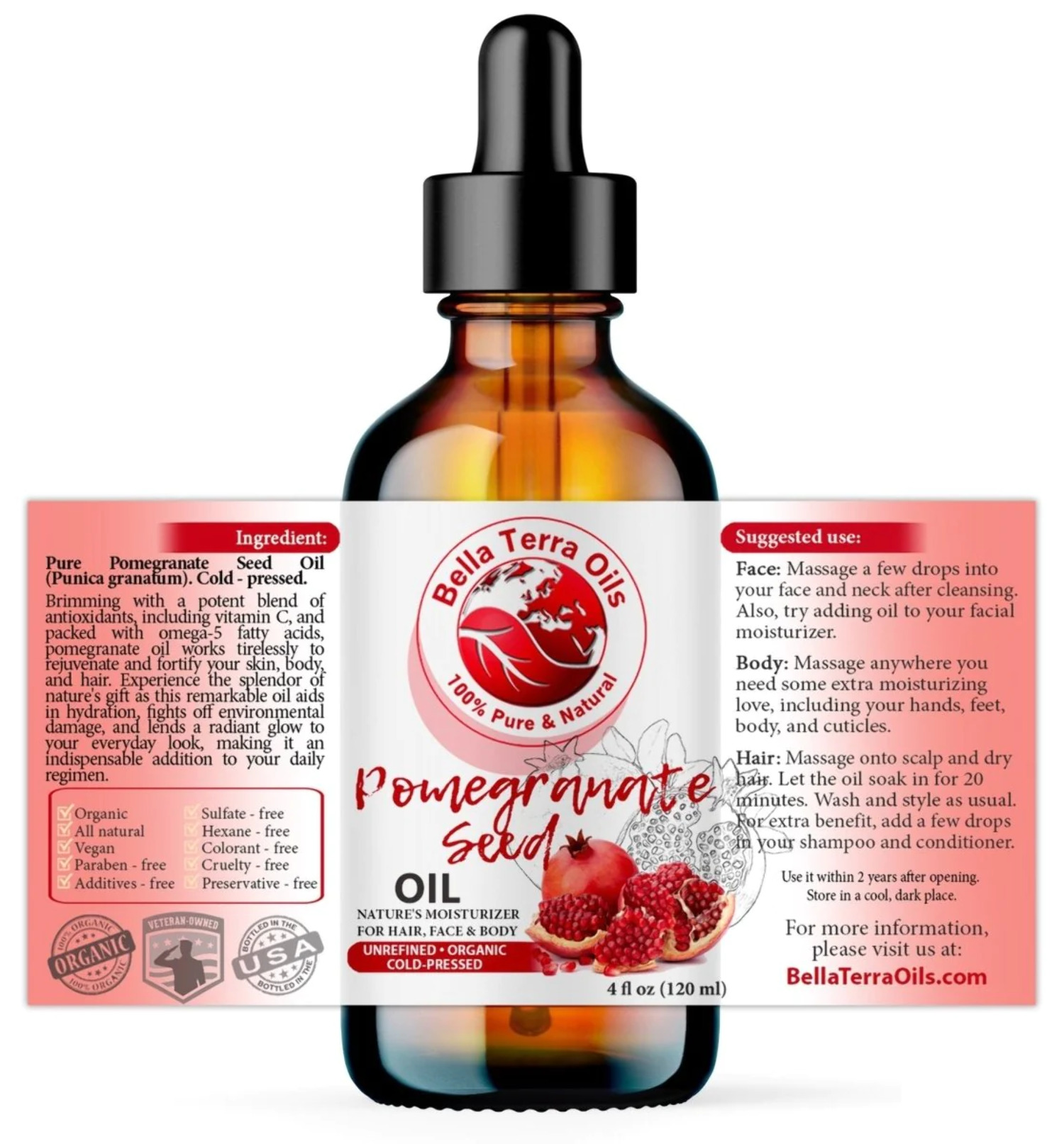 Pomegranate Seed Oil: Cold-Pressed, Pure, Ideal for Anti-Aging Skin ...