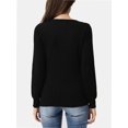 thumbnail image 6 of Women's Crew Neck Button Down Long Sleeve Cardigan Sweater, 6 of 7