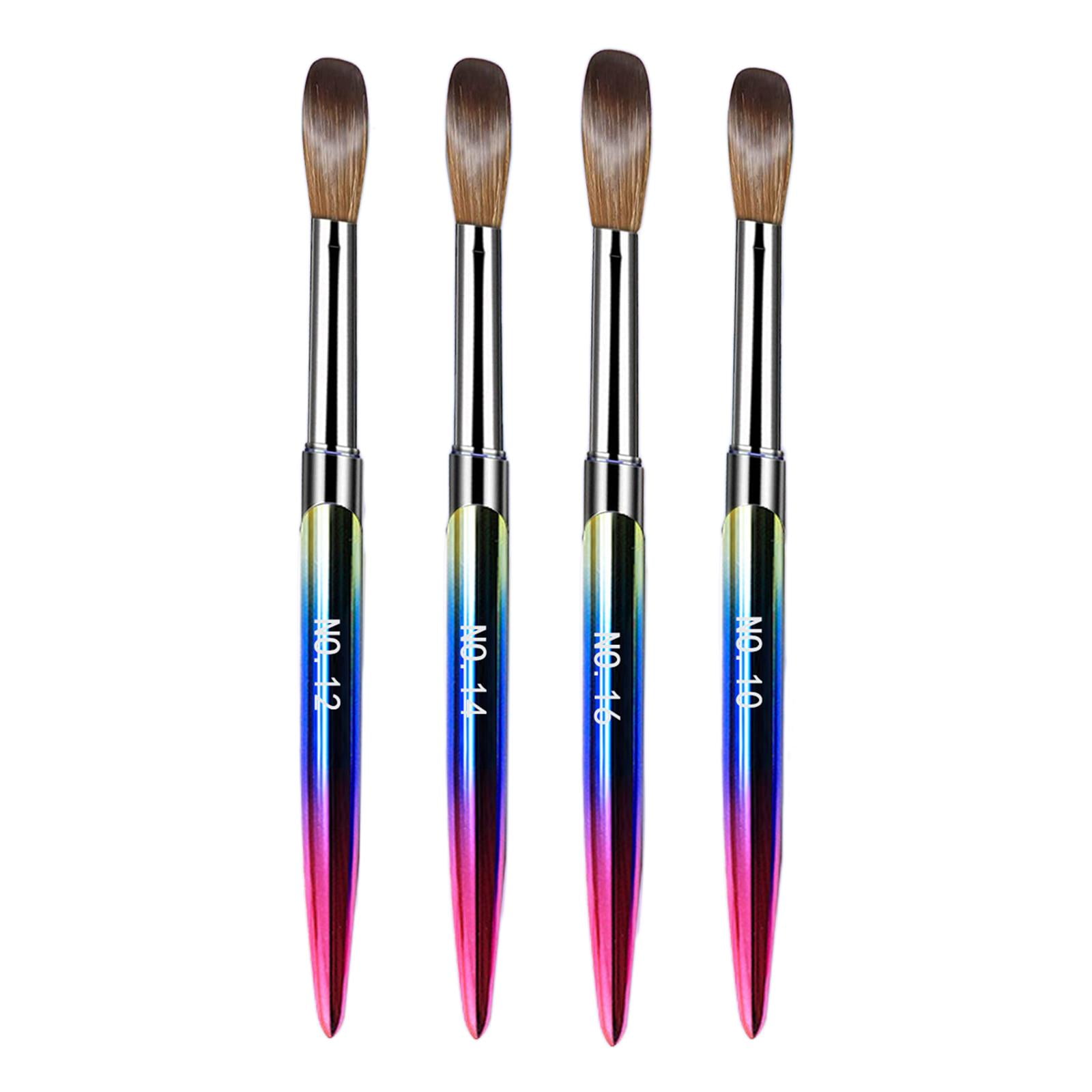 Stgfyxgs 4 Pieces Acrylic Nail Brush Set, Manicure Nail Brushes Practical Professional Beginner Drawing Tools for Nail Carving