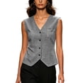 thumbnail image 4 of Noric Women's Tank Tops V Neck Gingham Button Down Summer Casual Relaxed Fit with Pocket Trendy 2026, 4 of 8