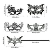 5pcs Black Lace Eye Masks for Women, TSV Lace Eye Cover for Venetian Cosplay Masquerades Party