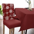 thumbnail image 5 of Merry Christmas Dining Chair Slipcover, Winter Snowflake Red Buffalo Plaid Stretch Covers Removable Parsons Protector for Kitchen Room Banquet Party, Set of 6 Snowflakesan8067, 5 of 6