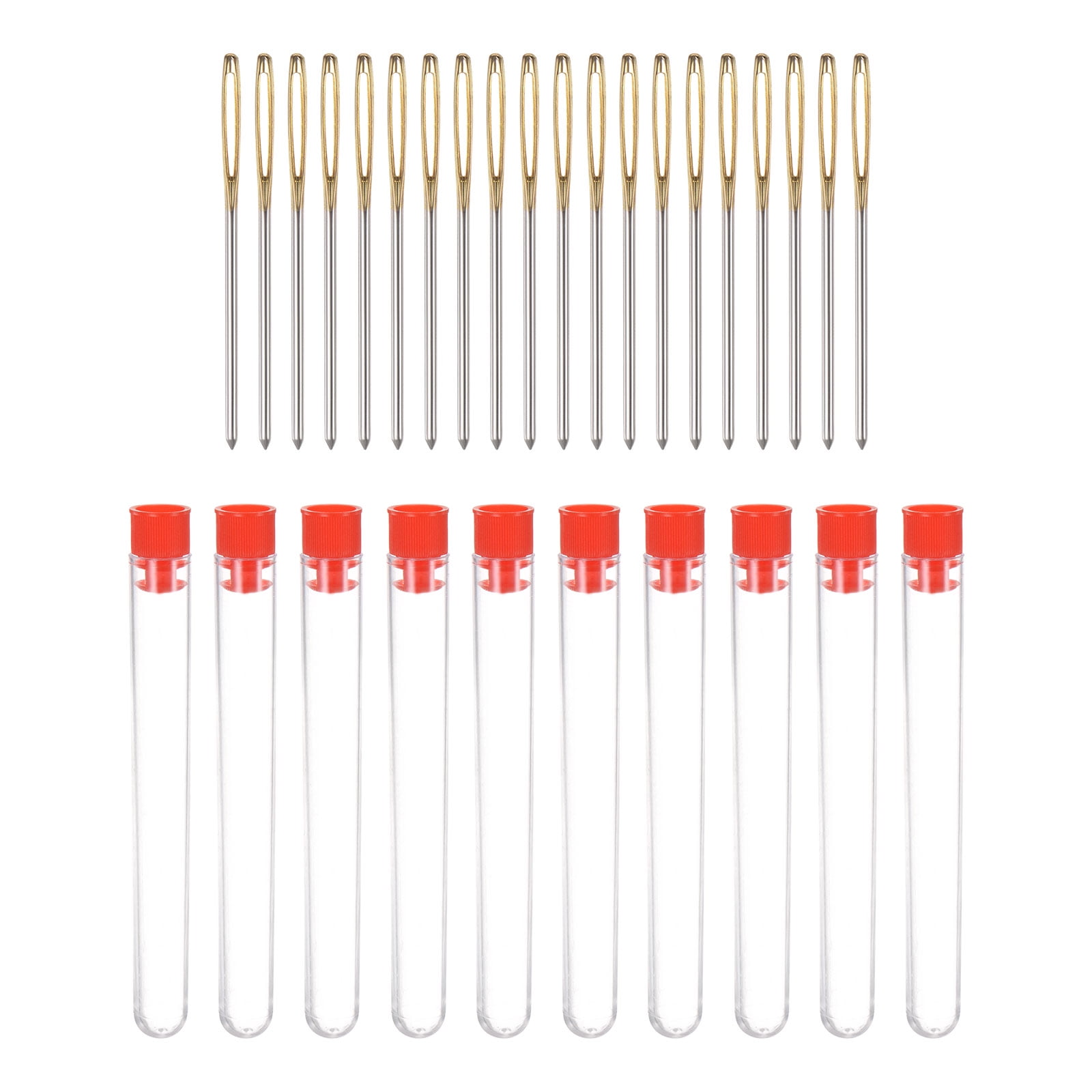 55pcs Hand Sewing Needles Set Stainless Steel Iron Silver Eye Needles Self Threading Household Diy Craft