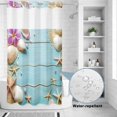 thumbnail image 4 of No Hook Shower Curtain with Built-in Rings - Beach Coastal Washable Waterproof Fabric Bathroom Curtains for Hotel,Rentals, Stall 36 X 78 Inch , Farmhouse Starfish Shell Blue, 4 of 9
