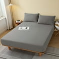 Cotton Fitted Sheet HighQuality Mattress Cover Solid Color Single