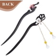 thumbnail image 7 of 2Pcs 2 Styles Flower Hair Stick Pin Chinese Hairpin with Bead Pendants Asian Japanese Traditional Wood Vintage Retro Hair Chopsticks Forks for Women Buns Updos Holder Headpieces Accessories colorful, 7 of 7
