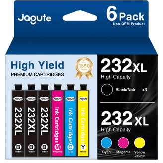 SOLID INK｜BLACK LABEL 6本セット Vaaalo 232XL Ink Cartridges, Black, Compatible with Epson WF-2930
