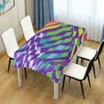 thumbnail image 4 of Yayeee Tablecloths 60" x 60" Rectangle Wrinkle Resistant Party Table Cover, Green Wavy Pattern, 4 of 8