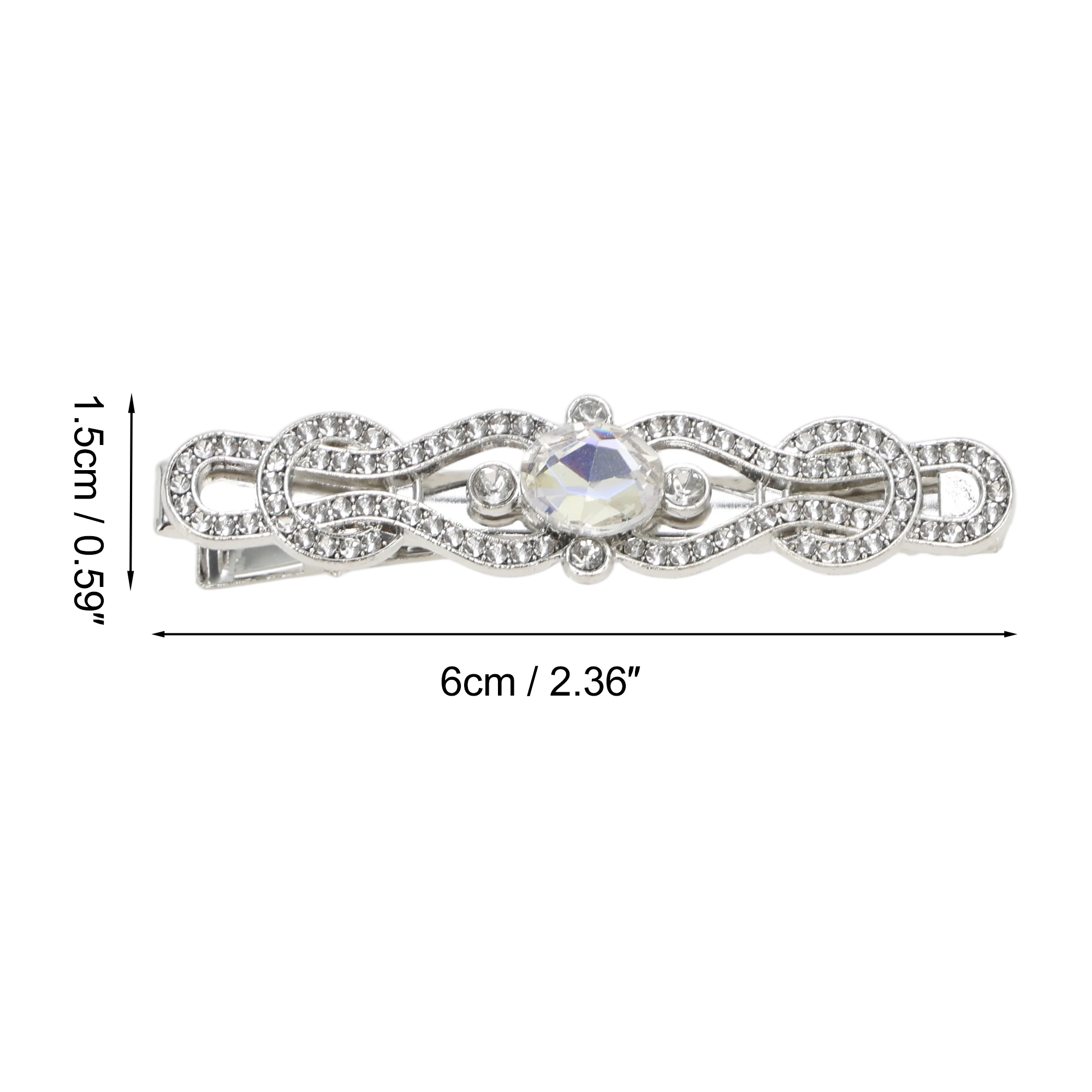 Unique Bargains Elegant Rhinestones Hair Clip Special Occasion White
