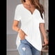 thumbnail image 5 of Blusa de Mujer con Cuello en V y Nudo Delantero, Corta, Estilo Túnica Oversize, Estilo Jersey Liso de Verano M, 5 of 7
