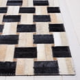 thumbnail image 3 of SAFAVIEH Studio Leather Ivy Geometric Area Rug, Black/Ivory, 6' x 6' Round, 3 of 10