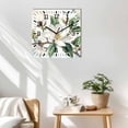 thumbnail image 3 of White Floral Wooden Wall Clock Silent Non Ticking, Botanical Magnolia Flower Leaves Butterfly Square Wall Clocks Battery Operated, Decor Clock for Home Office, Living Room, Kitchen, 10 Inch, 3 of 9