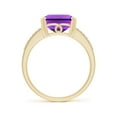 thumbnail image 2 of ANGARA Natural 4 ct Amethyst Split Shank Cocktail Ring with Diamonds in 14K Yellow Gold for Women (Size-11x9mm) | February Birthstone, Anniversary, Jewelry Gift for Women | Natural Amethyst Ring, 2 of 9