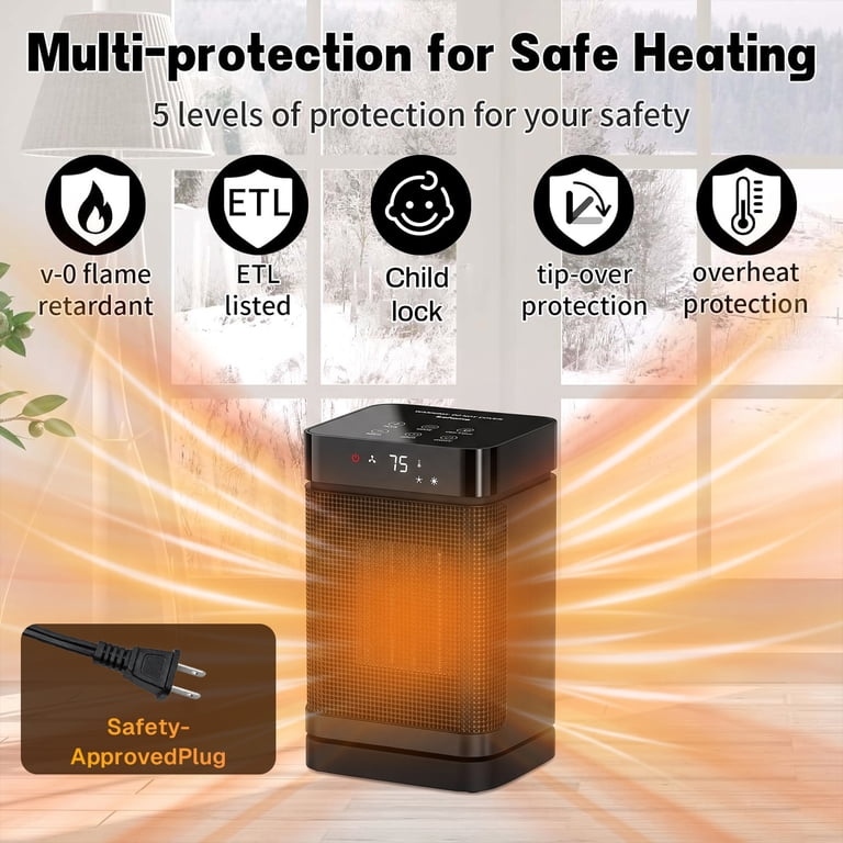 Oscillating Space Heater with Remote, 1500W photo 5