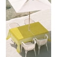 thumbnail image 2 of Yellow Geometric Outdoor Tablecloth with Umbrella Hole, White Greek Key Design Burlap Modern Art Waterproof Outdoor Table Cover, Patio Tablecloths for Party Picnic Camping, Rectangle 52"x70", 2 of 9