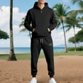 thumbnail image 2 of MLQIDK Men's Big and Tall Workout Gym 2 Piece Set Winter Track Suits Fleece Hoodie and Cargo Sweatpants Sport Tracksuits Athletic Jogging Sweat Suits Lounge Outfit Purple 2XL, 2 of 10