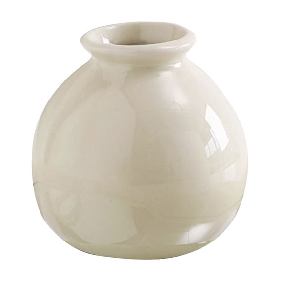 USUERY Round Ceramic Vase Home Living Room Entryway Decor Small for Dried Flowers and Hydroponics
